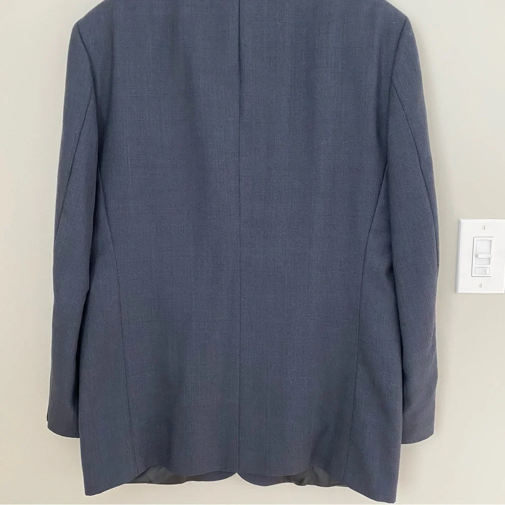 OSCAR DE LA RENTA Check Plaid Blazer Sport Coat Wool 2 Button Suit Jacket 44L